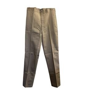 Lands End Men 34 Tag (35Wx37 1/2L) Plain Front Chino Khaki Blend Pants #5021